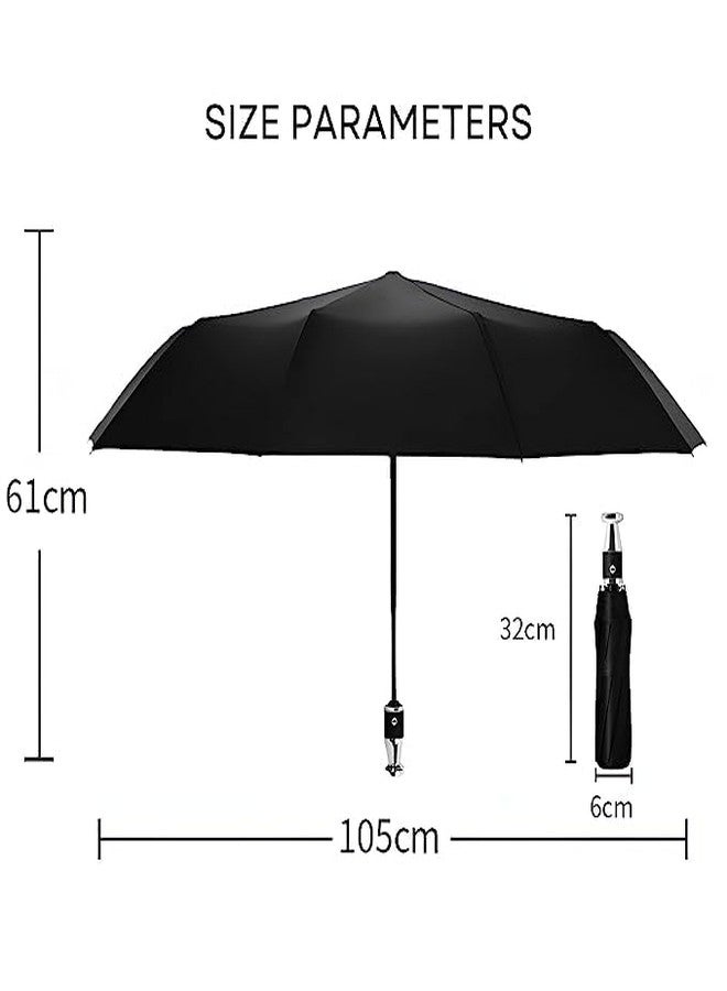 GLITZEN Heavy Duty Umbrellas For Rain Windproof, Waterproof Automatic Open Golf umbrella Compact, Extra Large Oversize Rain Umbrella For Men and Women, Big Strong Chhataa (BLACK) - Image 2